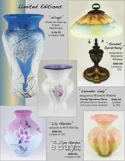 Fenton Studio Art Glass Dave Fetty VaseCutting Garden L. E. #119/500 6.5H-RARE