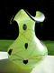 Fenton Topaz Vaseline Iridized Dave Fetty Hanging Hearts Vase Le #58/400