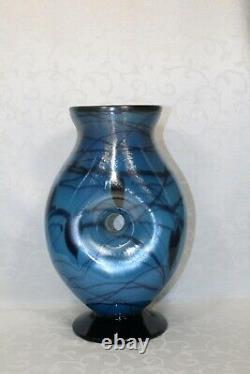Fenton, Vase, Indigo Glass, Dave Fetty, Limited Edition, Hanging Hearts