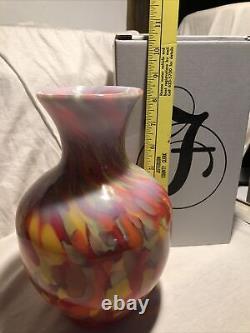 Fenton vase limited edition dave fetty multi color