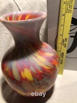 Fenton vase limited edition dave fetty multi color