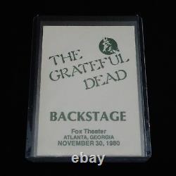 Grateful Dead Dave's Picks 8 Fox Atlanta Georgia 11/30/1980 Backstage Pass 3 CD