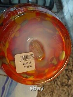 Limited Edition Fenton Glass DAVE FETTY Myriad Mist Mosaic Spatter Vase #148/750