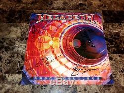 Megadeth Rare Band Signed Vinyl Record Super Collider Dave Mustaine Ellefson COA