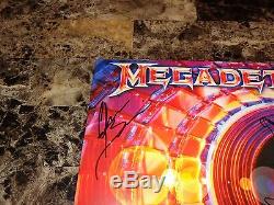 Megadeth Rare Band Signed Vinyl Record Super Collider Dave Mustaine Ellefson COA