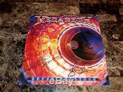 Megadeth Rare Band Signed Vinyl Record Super Collider Dave Mustaine Ellefson COA