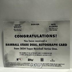 Pete Alonso David Wright 2023 Topps Dual Autograph #BSDA-WRA Sp /10 Mets