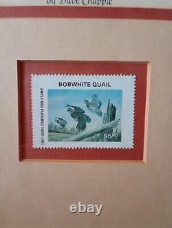 Quail Unlimited Dave Chapple Print And Stamp In Frame