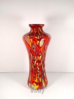 RARE Fenton 2007 Dave Fetty Mosaic Swirl Art Glass Vase Limited Edition #510/750