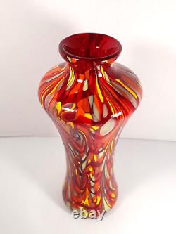 RARE Fenton 2007 Dave Fetty Mosaic Swirl Art Glass Vase Limited Edition #510/750