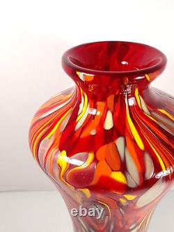 RARE Fenton 2007 Dave Fetty Mosaic Swirl Art Glass Vase Limited Edition #510/750