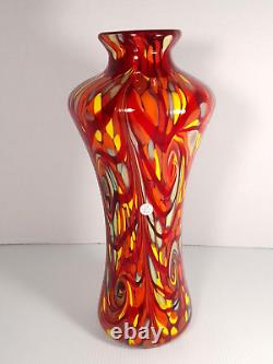 RARE Fenton 2007 Dave Fetty Mosaic Swirl Art Glass Vase Limited Edition #510/750