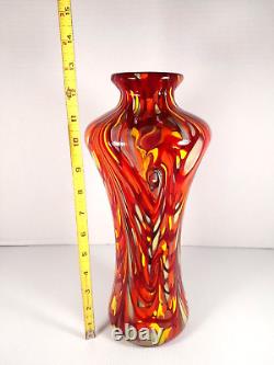 RARE Fenton 2007 Dave Fetty Mosaic Swirl Art Glass Vase Limited Edition #510/750