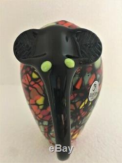 Rare Fenton 2006 Limited Dave Fetty 5.5 Mosaic Elephant Made For Nfgs Signed