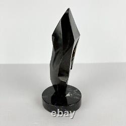 Vintage Metal Art Sculpture Abstract Marble Dave Scheuner 1994 7in Desk Small