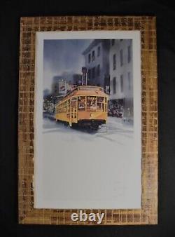 Vtg. Dave Riebe, Yesterday, 1991 Streetcar, Limit Edition Signed Print 694/1500