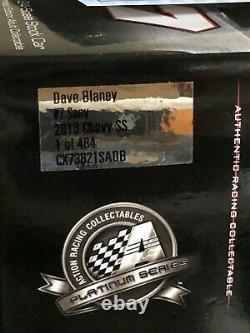 2013 Dave Blaney 1/24 Autographié #7 Sany Chevrolet Ss 1 De 484 Avec Coa