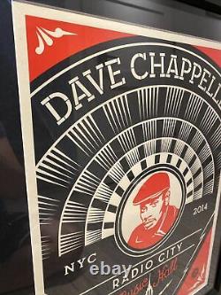 Affiche Dave Chappelle Encadrée Par Shepard Fairey Signé Et Numéroté Obey Giant