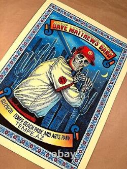 Affiche de Dave Matthews Band Tempe 2020 Innings Festival Méthane Signée #/460