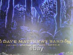 Affiche de Dave Matthews Band à Alpine Valley par NC Winters : Rare variation de minuit en feuille d'aluminium.