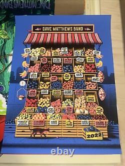 Affiche de la tournée estivale de Dave Matthews Band, impression 2022 DMB (VARIANT BLEU) DKNG