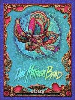 Affiche en feuille d'aluminium NC Winters Dave Matthews Band DMB Gorge WA Lepidoptera Sperry RARE