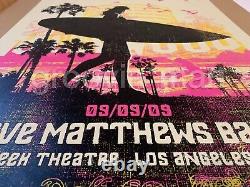 Affiche signée de Dave Matthews Band LOS ANGELES CA GREEK THEATRE 2009 et numérotée #47/500