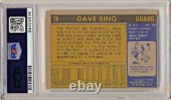 Carte Pistons Dave Bing PSA/DNA HOF 1990 avec inscription autographe 1971-72 Topps #78