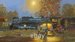 Dave Barnhouse Passing Time Artist Proof # 156/195 Paper Withcert Trains