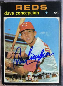 Dave Concepcion Psa/adn Signé Autograph Rookie 1970 Topps Hof Reds Rc #14