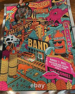Dave Matthews Band Chicago Limited Edition Foil Poster #70/125 Concert 8/7/2021