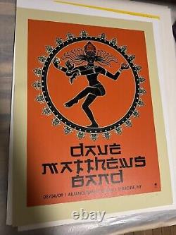 Dave Matthews Band Syracuse New York 2009 ? Affiche de concert AP 18x24 sérigraphie