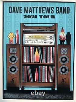 Dave Matthews Band Tour Poster 2021 Concert Dmb Edition Limitée Blue Variant
