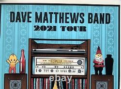 Dave Matthews Visite Du Band Poster 2021 Concert Dmb Édition Limitée Variante Bleue