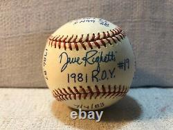 Dave Righetti New York Yankees A Signé Chaque Stat Limited Edition Baseball Jsa