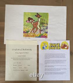 Dave Smith Bambi Disney Art Gouache Édition Limitée 42/50 Authenticité