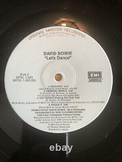 David Bowie - Let's Dance Mobile Fidelity MFSL1-083 Mint Minus 1984 Édition Limitée