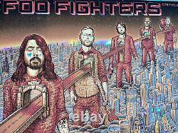 Emek Foo Fighters Citi Field Nyc Rare Foil Variante Affiche Imprimer 2015 Dave Grohl