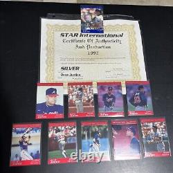 Ensemble Dave Justice en argent de la compagnie STAR CO. de 1992, seulement 200 ensembles avec la promotion/certificat. eBay POP 1