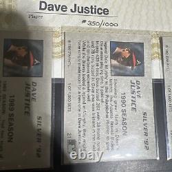 Ensemble Dave Justice en argent de la compagnie STAR CO. de 1992, seulement 200 ensembles avec la promotion/certificat. eBay POP 1