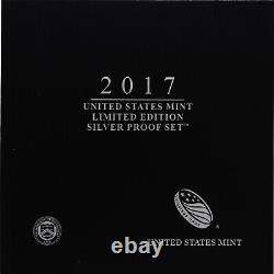 Ensemble de preuves en argent de collection 2017 édition limitée dans une boîte noire avec certificat d'authenticité, comprenant 7 pièces et un aigle en argent