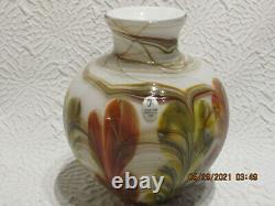Fenton Art Glass Dave Fetty 2007 Plumes 7 Vase Limitée À 850 Pièces