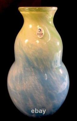 Fenton Art Glass Dave Fetty Caribbean Day Blown Vase À La Main Limitée À 750