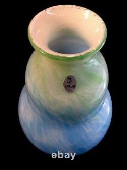 Fenton Art Glass Dave Fetty Caribbean Day Blown Vase À La Main Limitée À 750