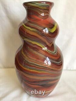Fenton Art Glass Dave Fetty Crayons Edition Limitée Vase 474/750