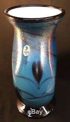 Fenton Art Glass Dave Fetty Vase Soufflé À La Bouche Double Coeurs Suspendus Limité À 250