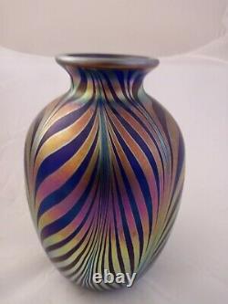 Fenton Art Glass Favrene Feathers Pulled Feather Dave Fetty Vase Limited