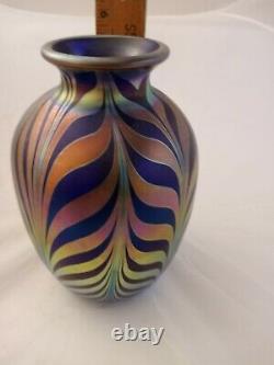 Fenton Art Glass Favrene Feathers Pulled Feather Dave Fetty Vase Limited