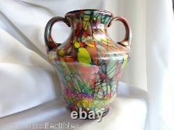 Fenton Art Glass Myriad Mosaic Vase Dave Fetty 43541n George Fenton
