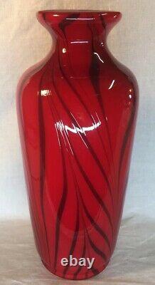 Fenton Art Glass Par Dave Ruby Fetty Royale Vase Soufflé À La Bouche Limitée À 250 # 10